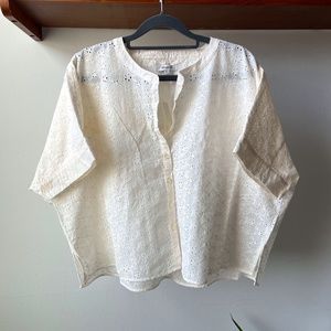 Madewell - Eyelet Boxy Button-Down Shirt